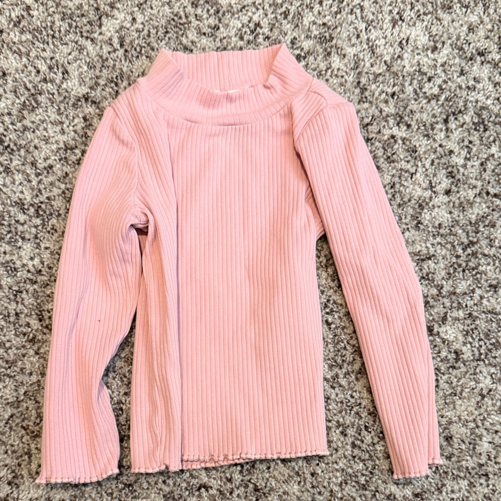 Crewcuts Soft Pink Ribbed Long Sleeve Tee